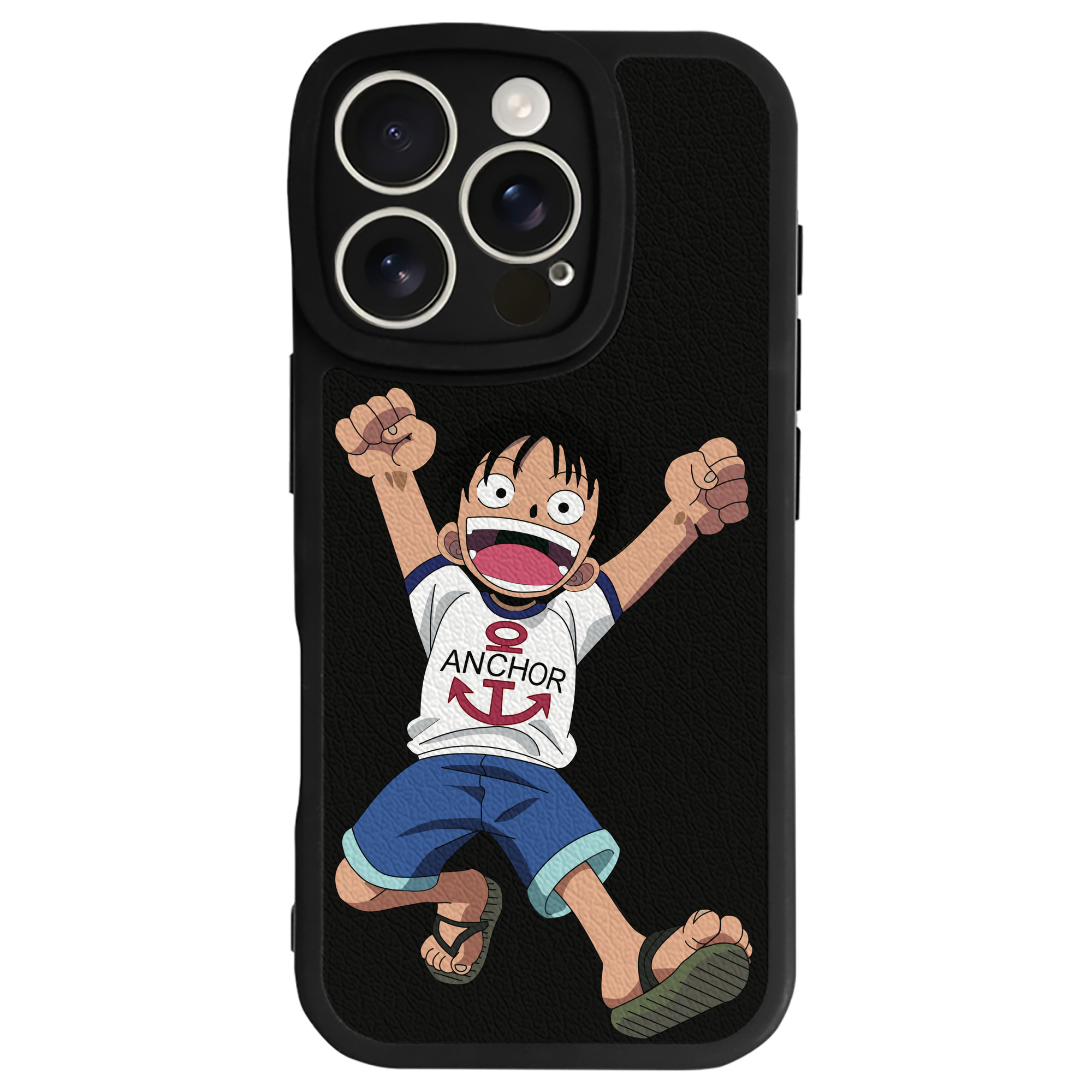 （画像用） ワンピース モンキー・D・ルフィ ONE PIECE Monkey D. Luffy 【iPhone 16シリーズ対応】シリコンスマホケース（レザー調） 材質：シリコン